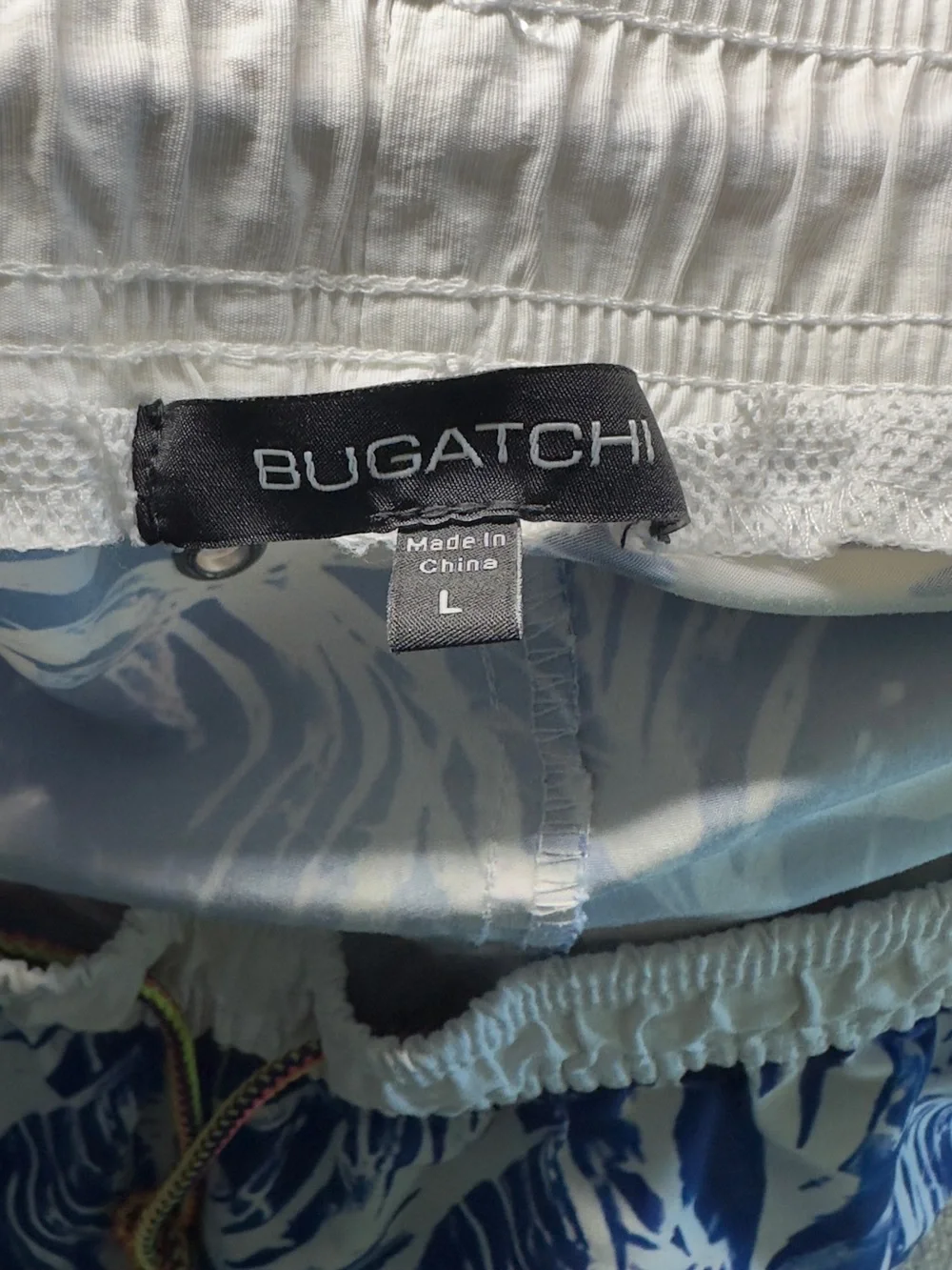 Bugatchi Blue & White Printed Men’s Drawstring Shorts